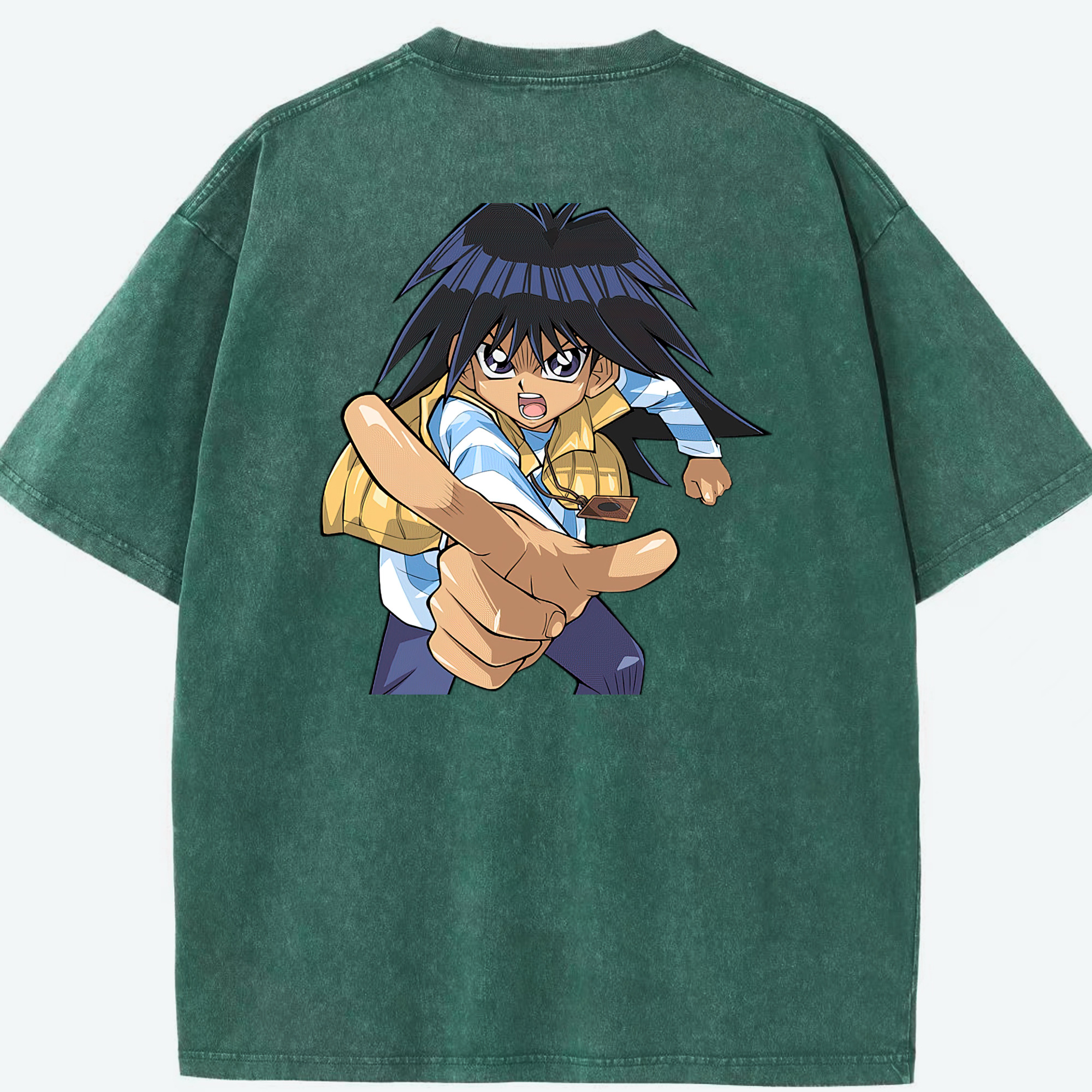 （画像用） 遊☆戯☆王 Yu-Gi-Oh! 綿100% ヴィンテージ風 半袖Tシャツ（背面プリント）